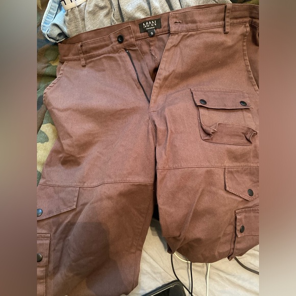 BOOHOO man cargo pants chocolate brown - Picture 4 of 6
